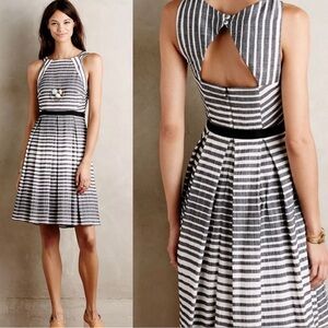 Eva Franco Anthropologie Saybrook Gray Stripe Dress